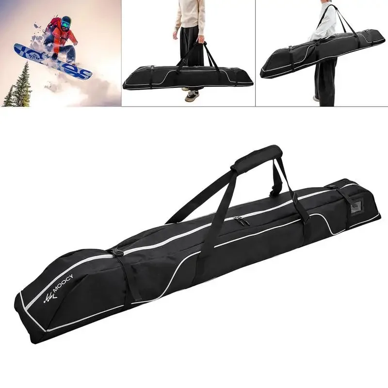 Ski Carrying Bag 600D Water-Resistant Ski Storage Bag With Top Handle Portable Skiing Container Tool For Board Bindings Boots