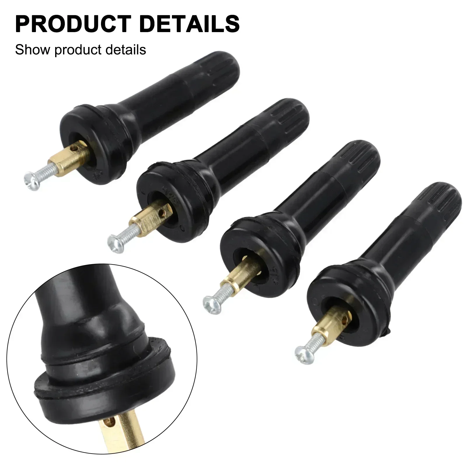 

Black Abs 4PCS TPMS Tire Pressure Sensor Rubber Valve Stem For GMC For Cadillac For Chevy For Enclave 2009-2015 For Encore