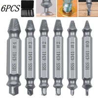 Extractor Set Safe and Efficient Bolt and Stud Remover Kit 6Pcs Damaged Screw Extractor Set for Rusty and Broken Screws
