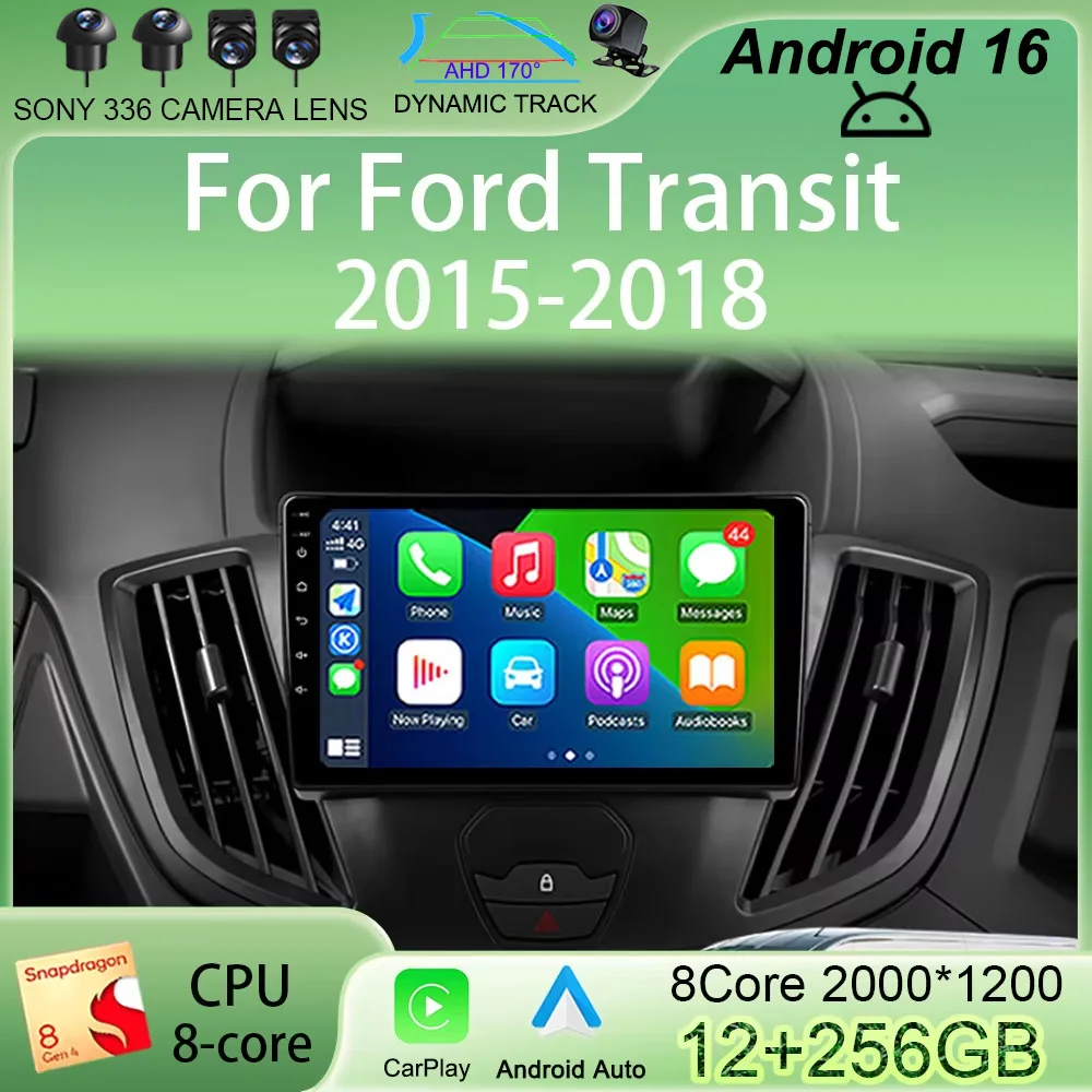 

Android 16 For Ford Transit 2015 - 2018 Car Radio Multimedia Video Player Navigation GPS Auto Carplay No 2 Din DVD