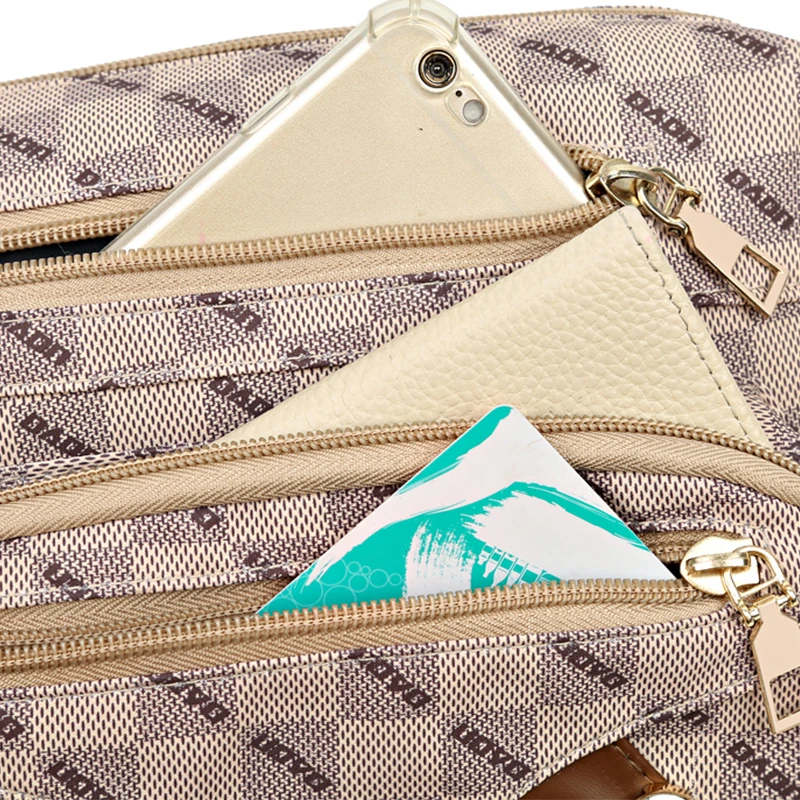 Neue Damenhandtasche - Lässige Schultertasche aus PU-Leder, mit Patchwork-Design, verstellbarem Riemen, stilvoll und schlicht. – Detail 5