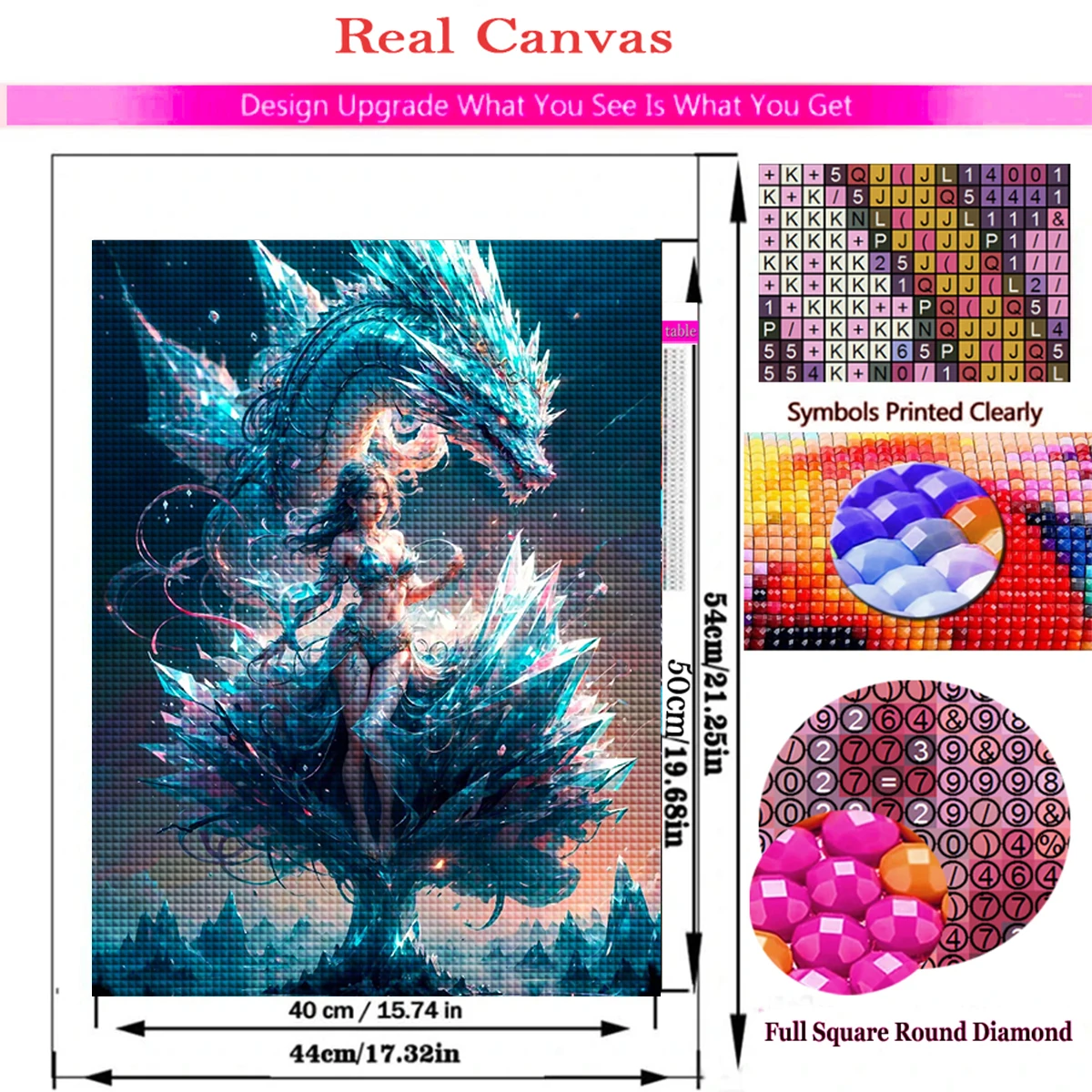 5D DIY Diamond Painting Ice Crystal Dragon and Girl Cross Stitch Kits Diamond Mosaic Animals Embroidery 2023 New Home Decor Gift