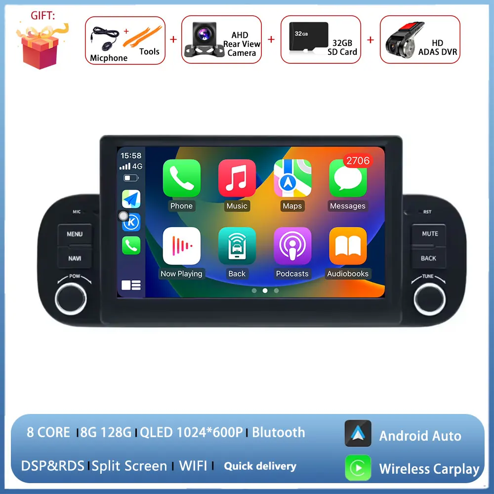 7 ''Voor FIAT Panda 2013 - 2020 Android Auto Radio multimedia Speler GPS Navigatie Draadloze Carplay Intelligente Systemen