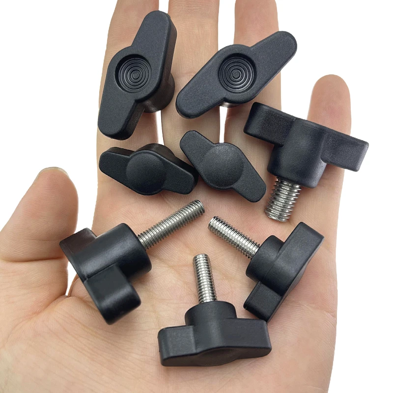 T ハンドルネジ M4 M5 M6 M8 304 ステンレス鋼 S タイプナイロンプラスチックヘッドハンドル親指ネジ蝶プラスチックヘッドハンドノブボルト