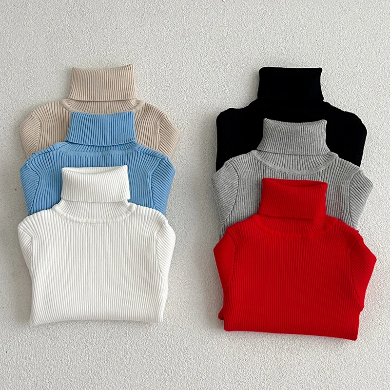 

Baby Sweaters Kids Turtleneck Sweaters Long Sleeves Soft Wool Clothing Boys Girls Knitting Sweaters Bottoming Top Autumn Winter