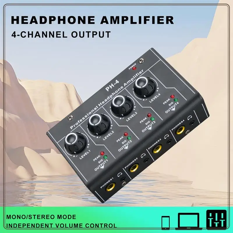 

Reliable-Headphone Amplifier Stereo Sound System 4 Channel Alonecontrol Volume,Headphone Amplifier Stereo Sound System 4 Channel