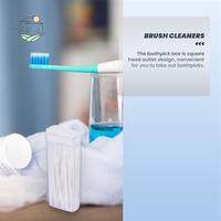 A32Z-50 Pcs Plastic Toothpicks 2 Way Tooth Picks Interdental Brush Cleaners Portable Box Random Color