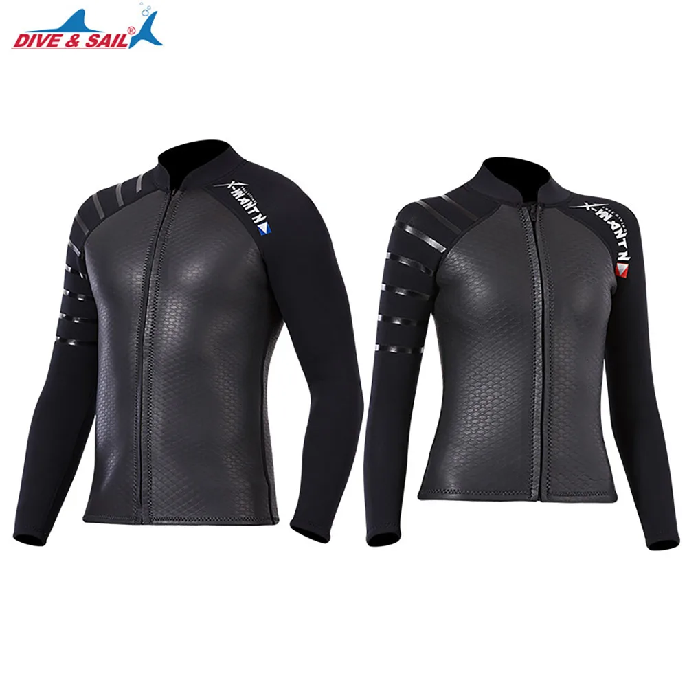 Neoprene 2MM Men Women Wetsuit Jacket Scuba Diving Suit Surf Snorkeling Underwater Spearfishing Fishing Kitesurf Equipment