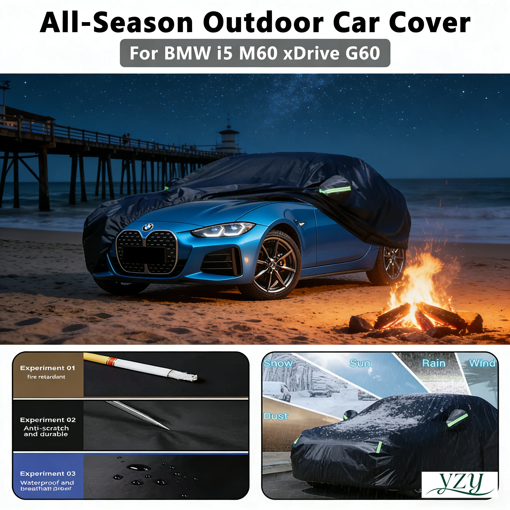 

Car Accessories for BMW i5 M60 xDrive G60 Outdoor Protection Full Car Covers Snow Cover Sunshade Waterproof Dustproof Exterior