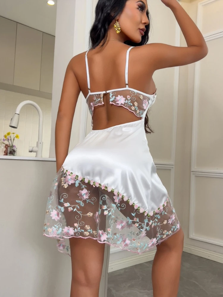 Sexy Nachthemd Spitze Neckholder Plus Size Home Dress Pyjamas für Frauen Langes Nachthemd Dessous Frauen Nachtwäsche Kleider Kleidung