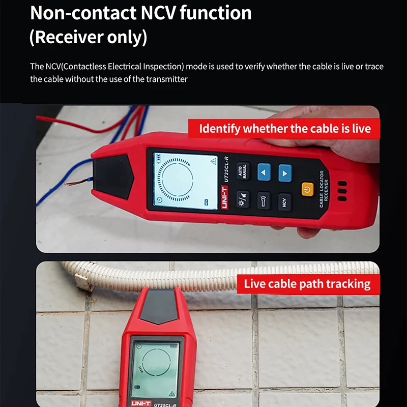 UNI-T Cable Locator UT25CL Circuit Breaker Finder Underground Cable Tracker NCV IP54