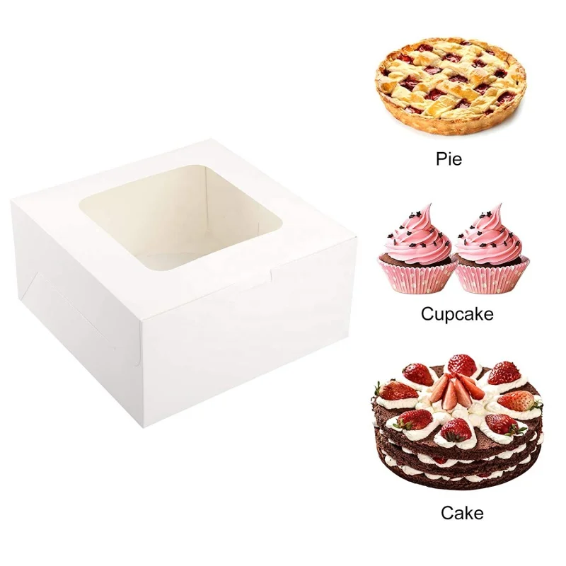 Lint Customizationcake Boxes 10 Sets 10X10X5 Inch Taartdozen Sets Met Rode Linten