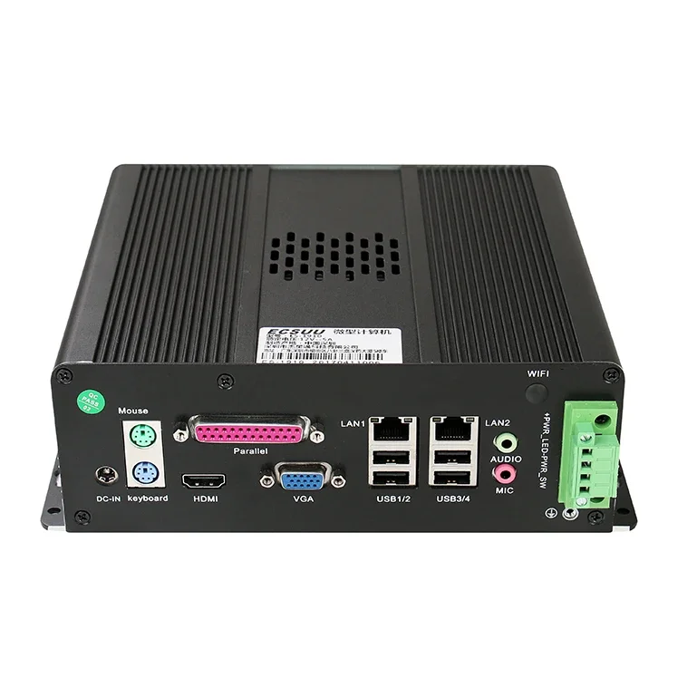 industrial pc mini-itx embedded motherboard power supply 12v dc input 2 lan mini pc J1900 usb2.0 win10 industrial computer