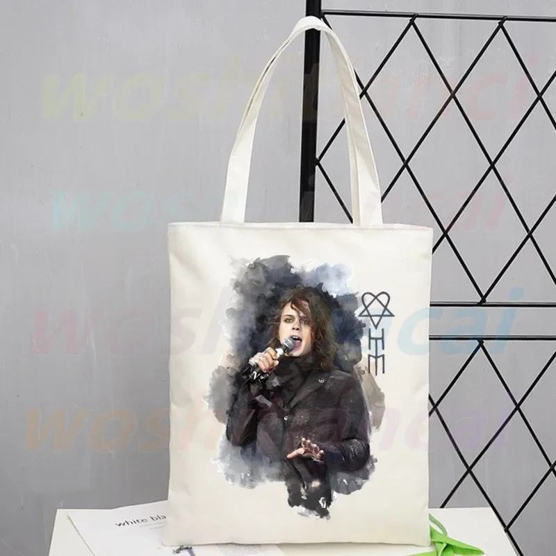 Him Ville Valo Shoulder Canvas Bags Large Capacity College Harajuku Handbag Women Bag Shopping Bag