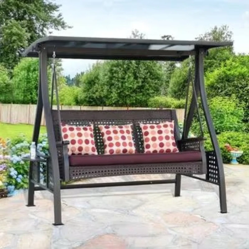

New Design Outdoor Garden Swing Aluminum Large Frame Outdoor Terrace Swing 2-3 Person Garden Swing