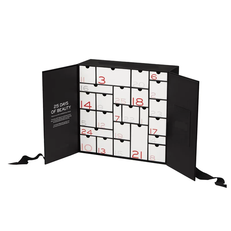 Customized queryCalendar Box Advent Customized 24 Drawers Christmas Advent Calendar Cosmetic Luxury Gift Paper Box and Packaging