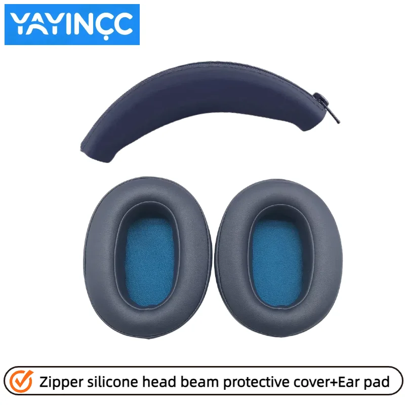 YAYINCC Ersatz-Ohrpolster aus weichem Schaumstoff / Silikon-Reißverschluss-Kopfbügelschutz für SONY WH-XB900N Gaming-Headset – Detail 5