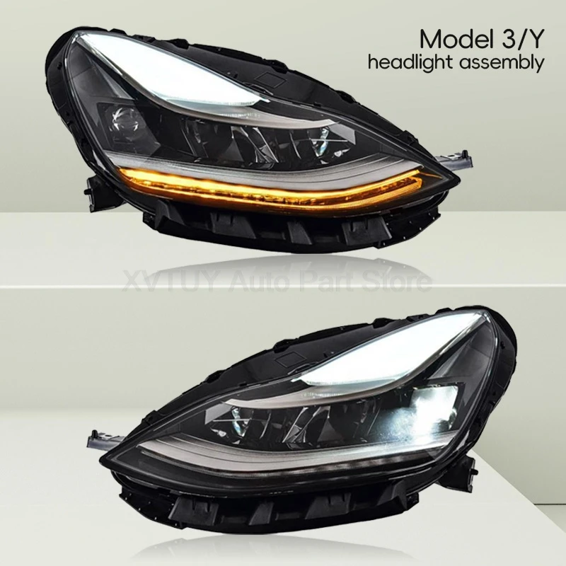 Vehicle Headlight Assembly For Tesla Model3/Y Car Lights LED Sedan Upgrade Blue Style Design Lamps Auto Accessories Sequential