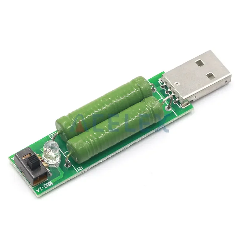 USB mini discharge load resistor 2A/1A With switch 1A Green led, 2A Red led