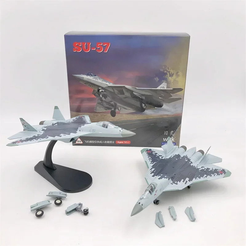 2024 New Diecast Metal Alloy 1/100 Scale Russian Su 57 SU57 Fighter Airplane Aircraft Model Su-57 Plane Model Toy for Collection