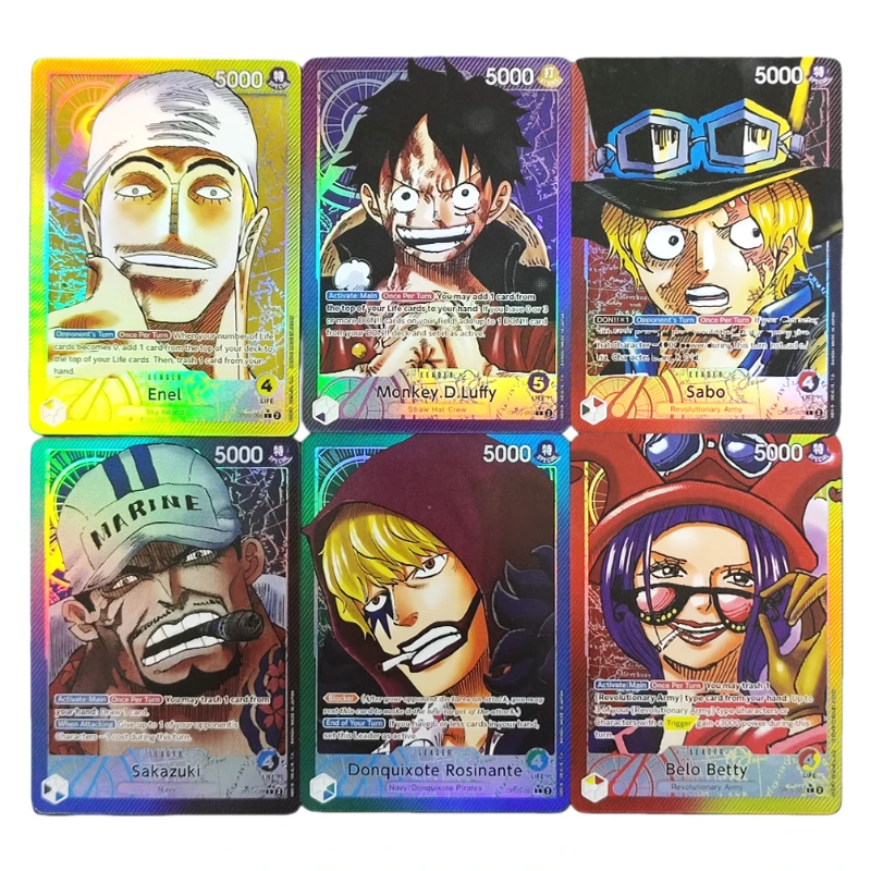 Juego de cartas de una pieza Diy Sabo Sakazuki Betty Luffy Enel OP05-001 OP05-041 OP05-002 OP05-098 colección en inglés tarjetas de Anime TCG