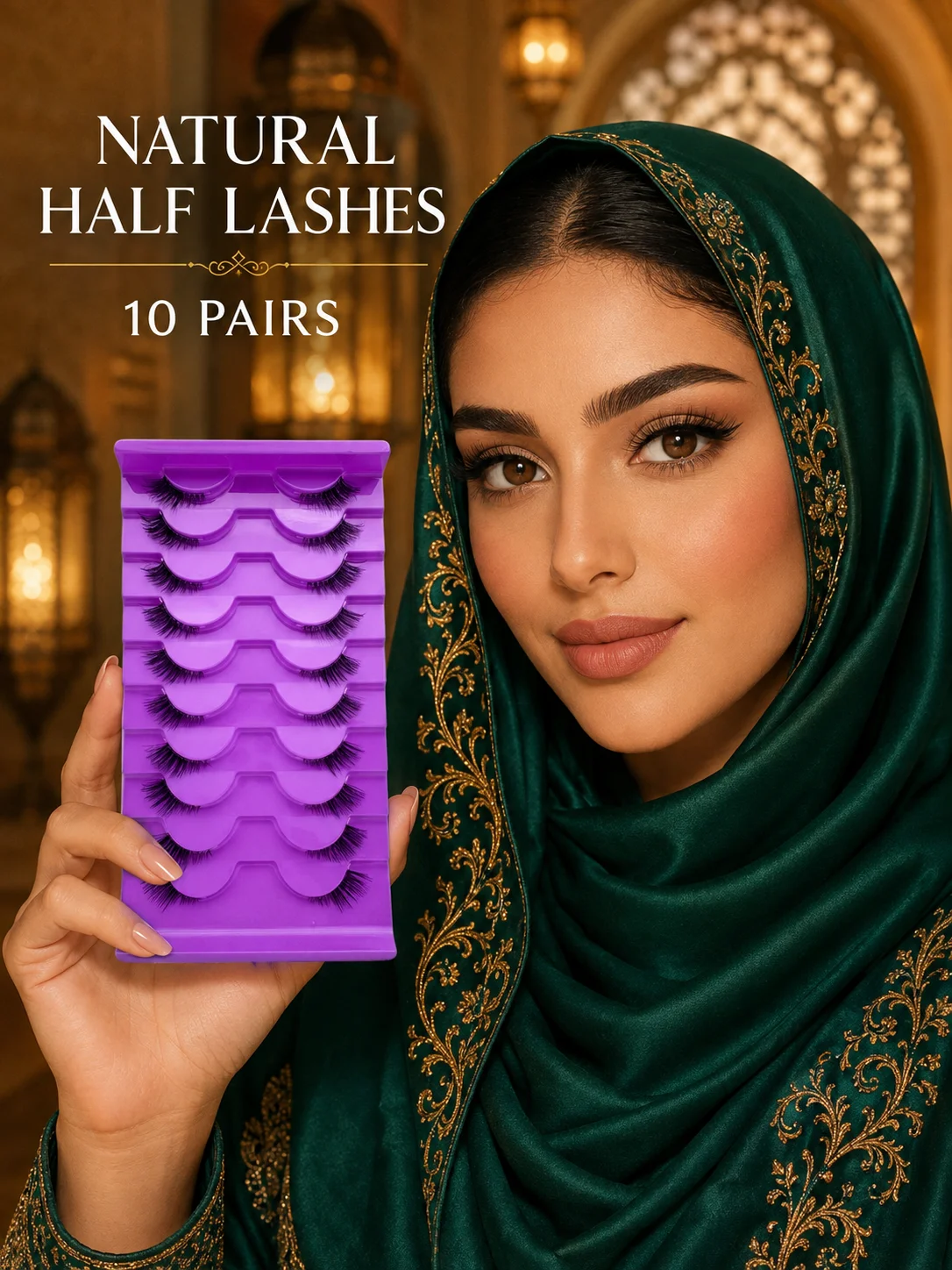Mujie 10 Pairs of Half-Strip False Eyelashes, Half-Strip Eyelashes for Lifting the Outer Corners of the Eye, Soft Gradient Long Fiber Lashes, Half-Strip Cut for Natural Curling at the Outer Corners - Enhances Eye Contour, Reusable, Lightweight on the Upper Eyelid, Suitable for Daily Charm and Special Occasions