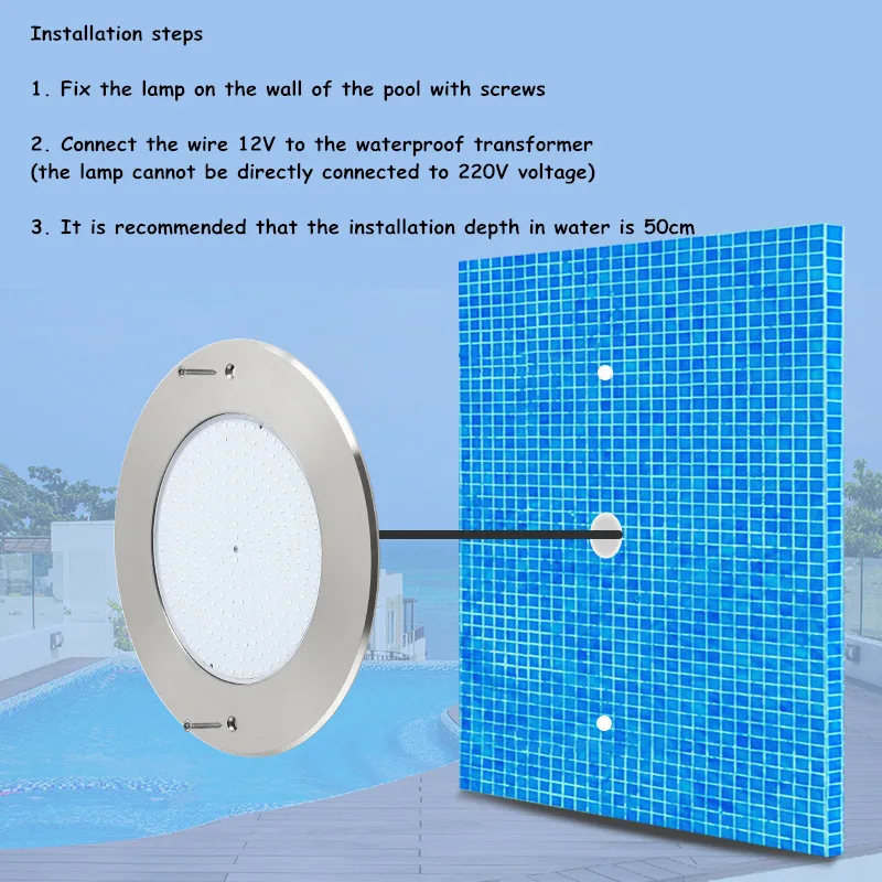 Piscina luz subaquática luz ultra-fino led de aço inoxidável piscina luzes ao ar livre paisagem iluminação fonte luz 18w