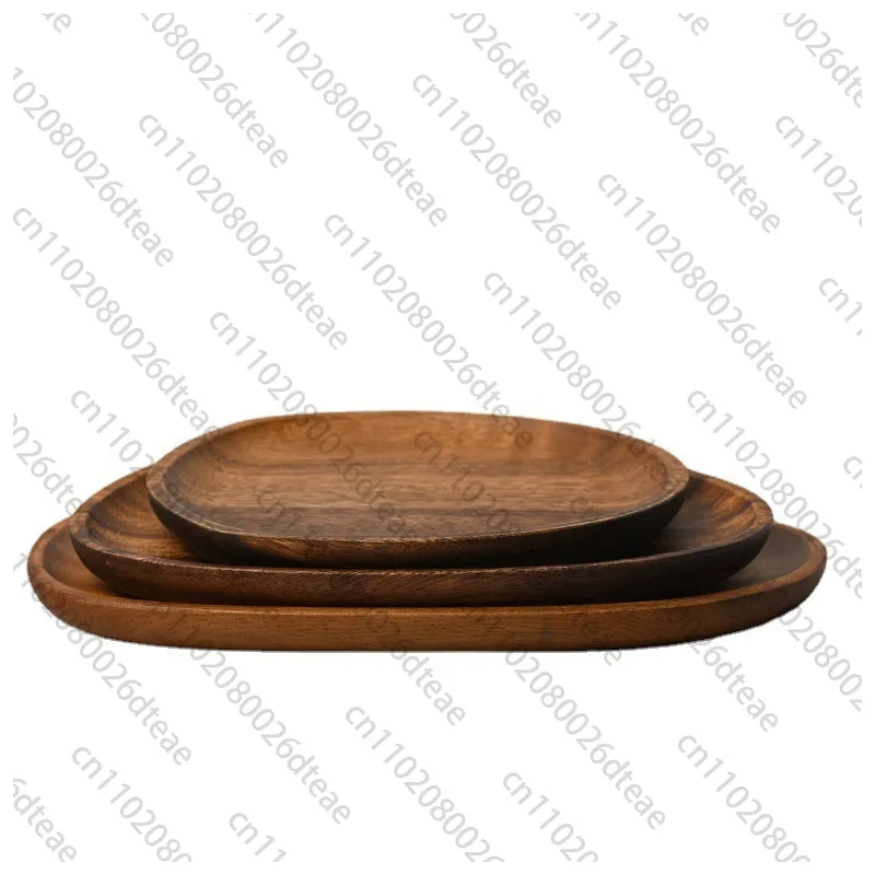 Walnut Melon Seed Plate Solid Wood Snacks Fruit Dessert Tray Acacia Wood Baking Tray Dim Sum Tray