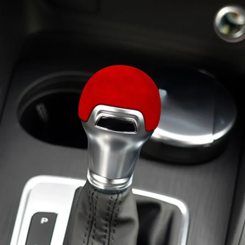 1pc Gear Shift Head Cover Stickers For Audi A3 Q2 S3 TT 2014-2018 Suede Car Gear Shift Knob Trim Cap Auto Decoration Accessories