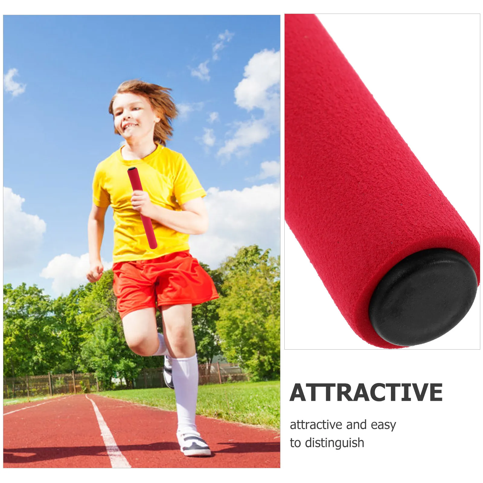 

5Pcs Relay Sticks Color Sponge Track Stick Comfortable Grip Indoor Outdoor Running School Field Race Lightweight