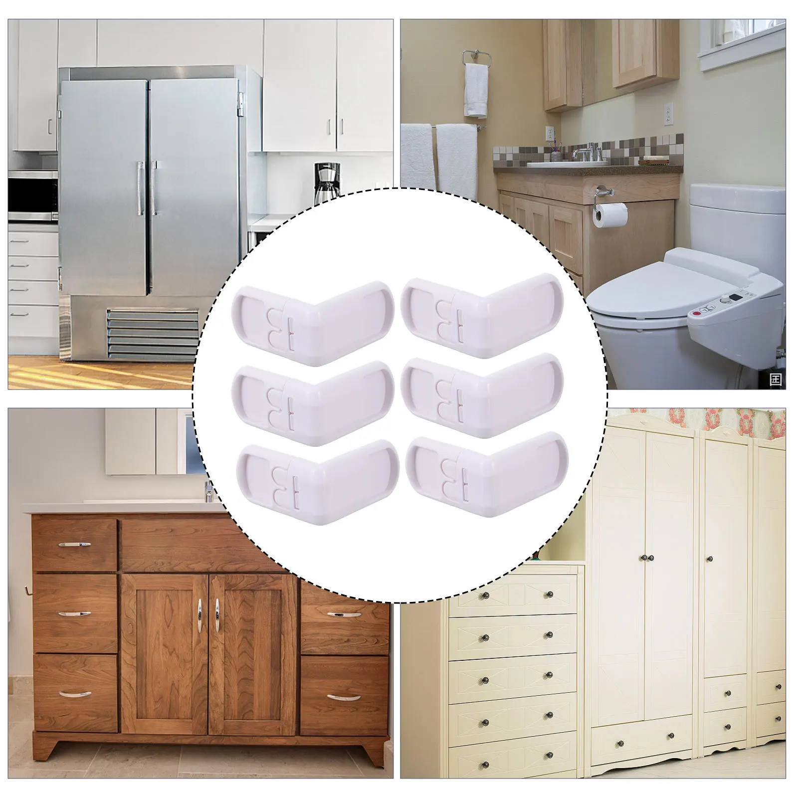 

10Pcs Baby Safety Lock Easy Install Childproof Cabinet Drawer Lock Guard Protect Kids Prevent Accidental Opening