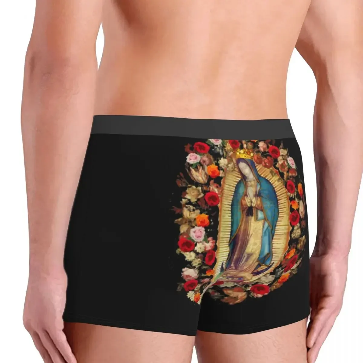 Nuestra Señora de Guadalupe, ropa interior mexicana de la Virgen María, calzoncillos tipo bóxer de San Católico de México para hombre, calzoncillos transpirables