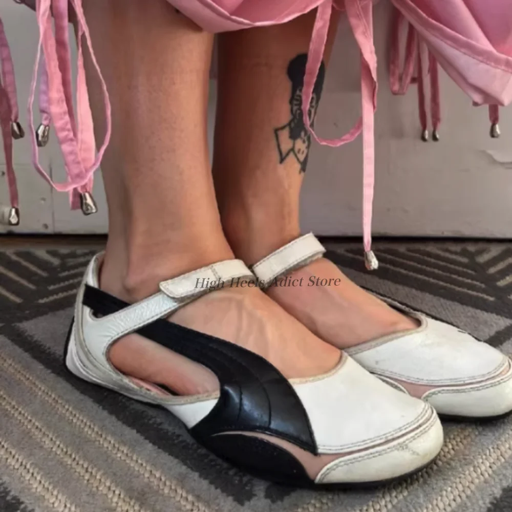 

Women's 2026 new in flats ballet mixed colors shoes black/sliver/white round toe causal luxury dress mary Jane shoes summer