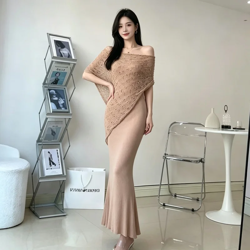 Spring Summer 2026 Women's Pure Desire Asymmetrical Sun Protection Set Long Wrap around Skirt Two Piece Set High Waist A-Line...