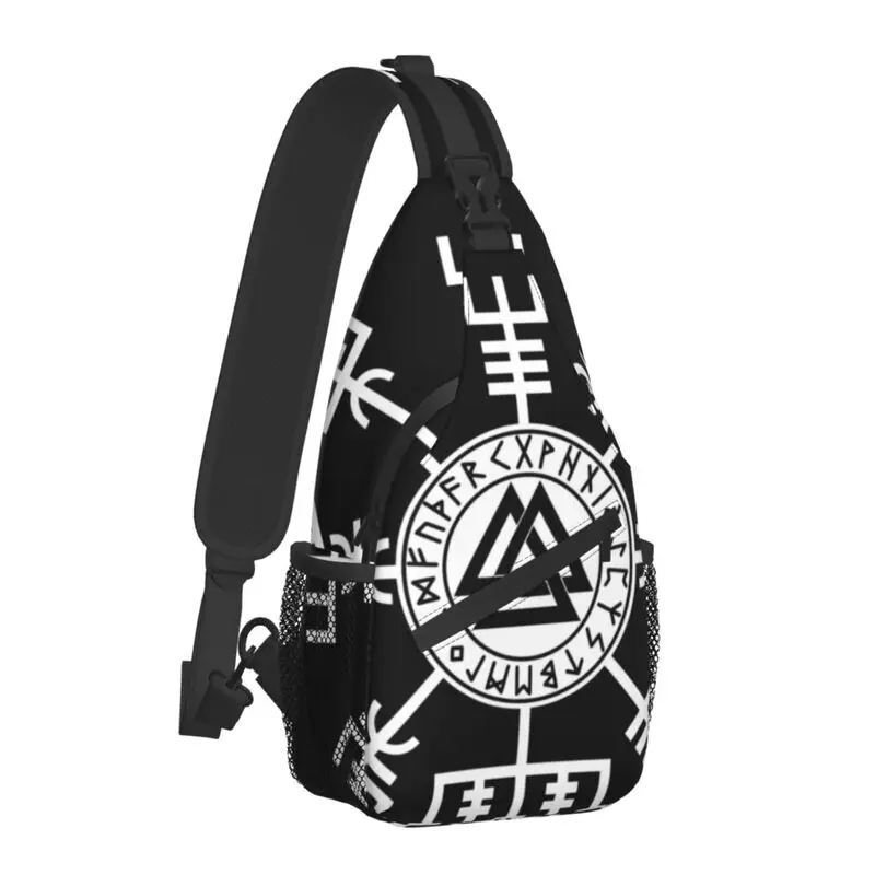 Cool Vegvisir Valknut Symbol Runes Vikings Sling Bag for Traveling Men Viking Compass Chest Crossbody Backpack Shoulder Daypack