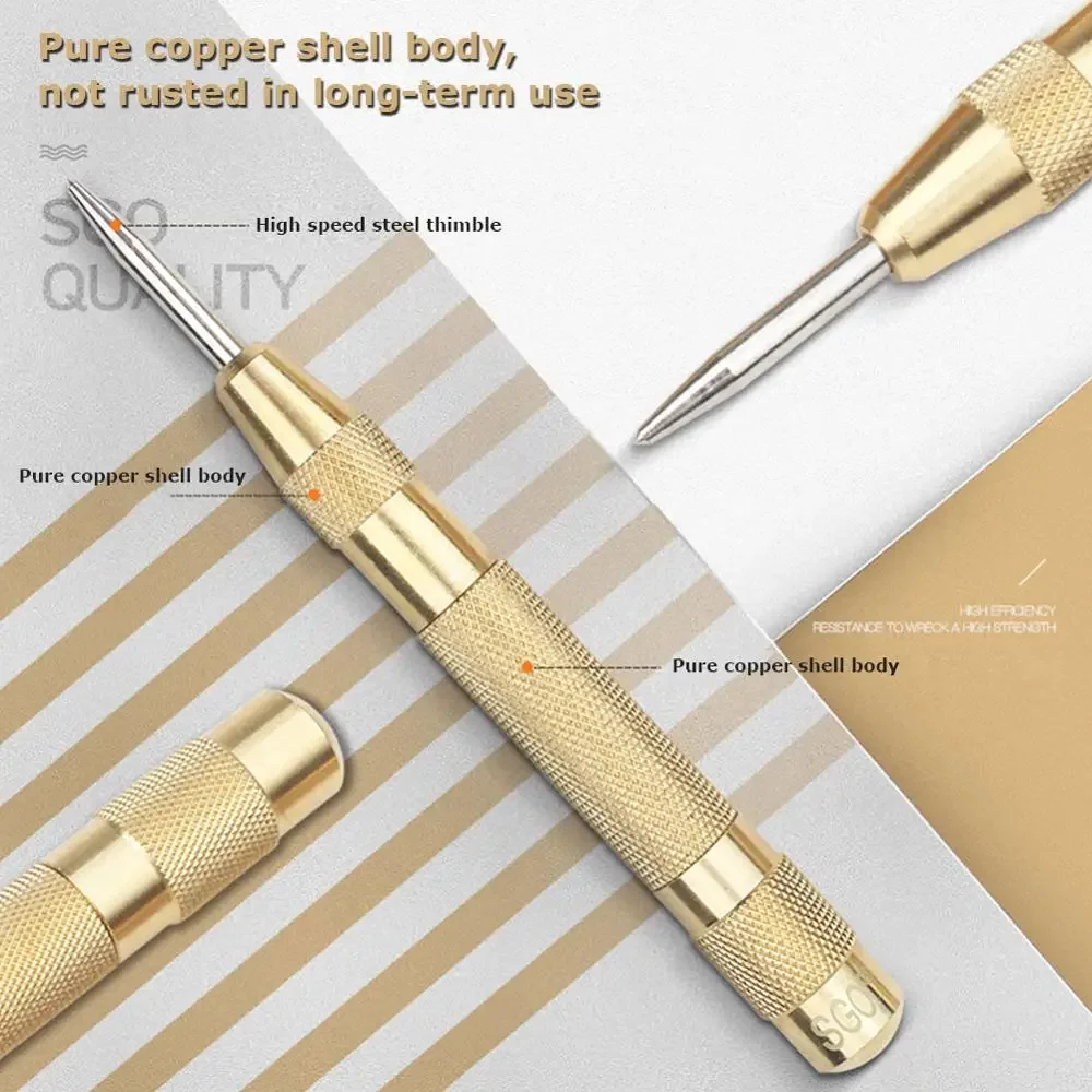 Новое поступление, 5-дюймовый автоматический центральный штифт, подпружиненный инструмент для пробивания центра, инструмент для отступа к дереву, деревообрабатывающий инструмент, бит