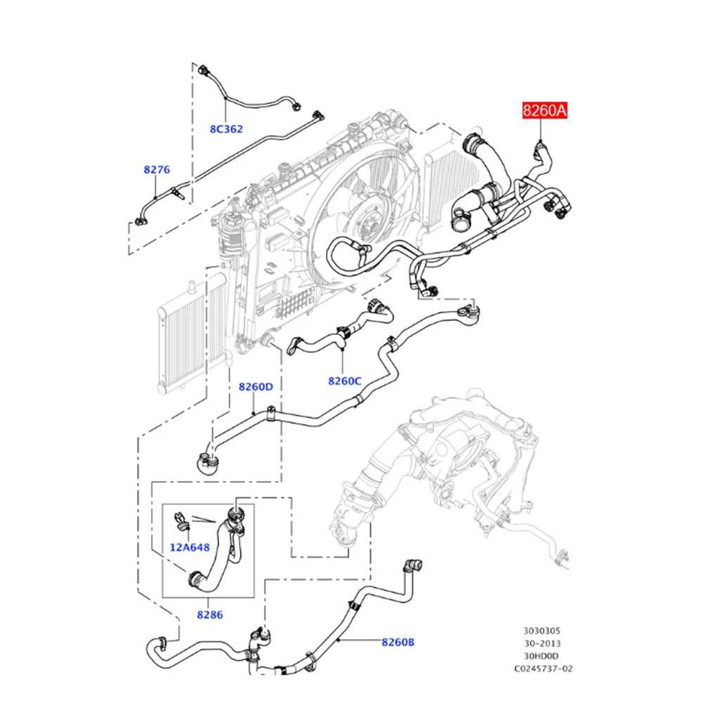 Tuyau d'Eau Précieuse pour les Religions Supérieurs de Voiture, pour Land Rover Discovery 4 5 Range Rover dehors LR034637 A0008A0228 V480606