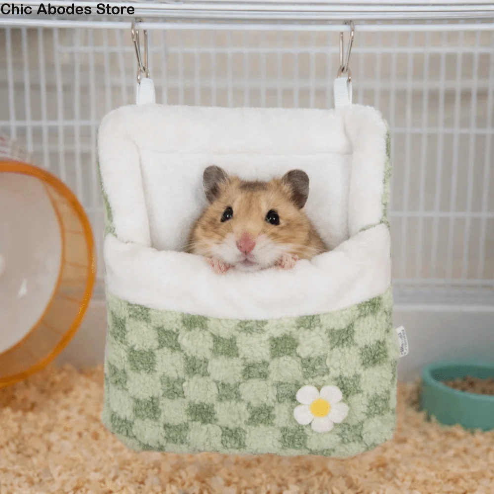 

Warm Hamster Plush Hammock Thicken Velvet Pet Swing Bag Soft Comfortable Sugar Glider Hanging Hammock for Hedgehogs Squirrels