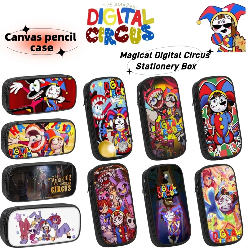 Magic Number Circus Cartoon Anime Merchandise Personalisiertes Canvas-Federmäppchen Hochwertige Schreibwarenbox für Jungen