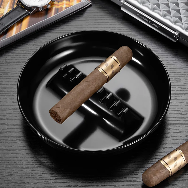 

Многоразмерная пепельница для сигар с 3 различными слотами | Компактный и портативный для домашнего/офиса/путешествий
