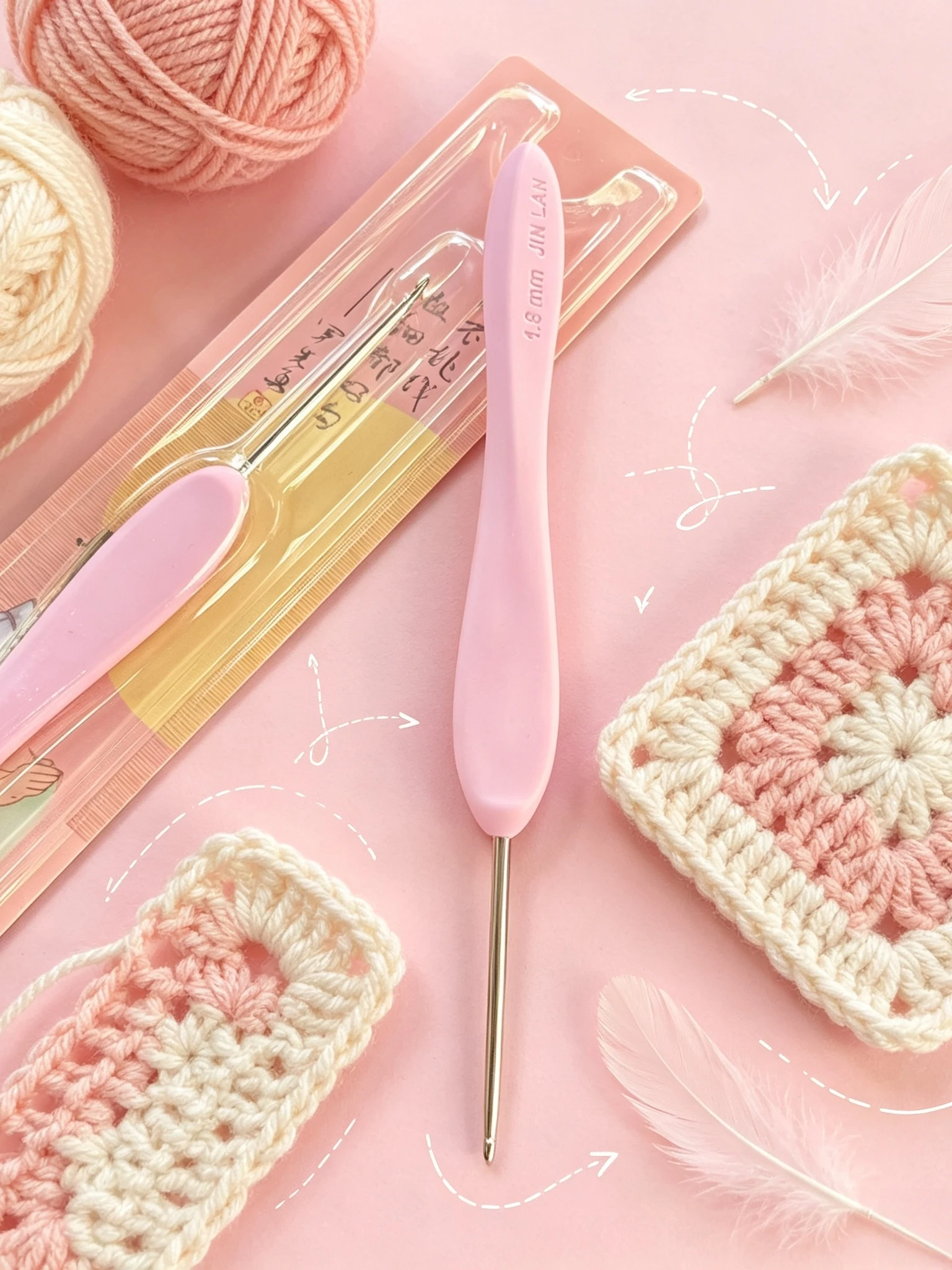 Lightweight Handmade DIY Crochet Needle Set JinLan Hook Needle Series for Lace Wool Silk Soft And Lustrous Cotton Fabrics