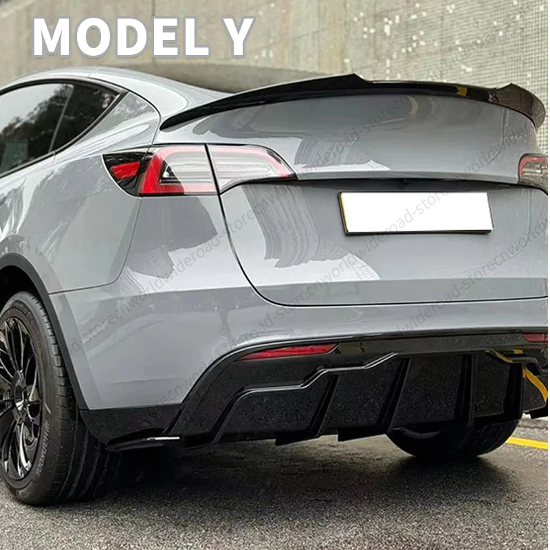 For Tesla Model Y 3 Highland Model 3 Spoiler Tail Wing Rear Trunk Lid Spoiler Wing Black and Carbon Fiber Pattern Body Kit