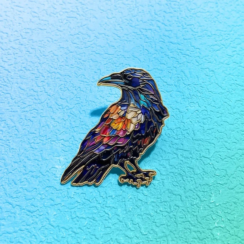 Creative Crow Pin Cartoon Enamel Bird Metal Pin For Clothes Backpack Lapel Badge Animal Brooch Friends Gifts