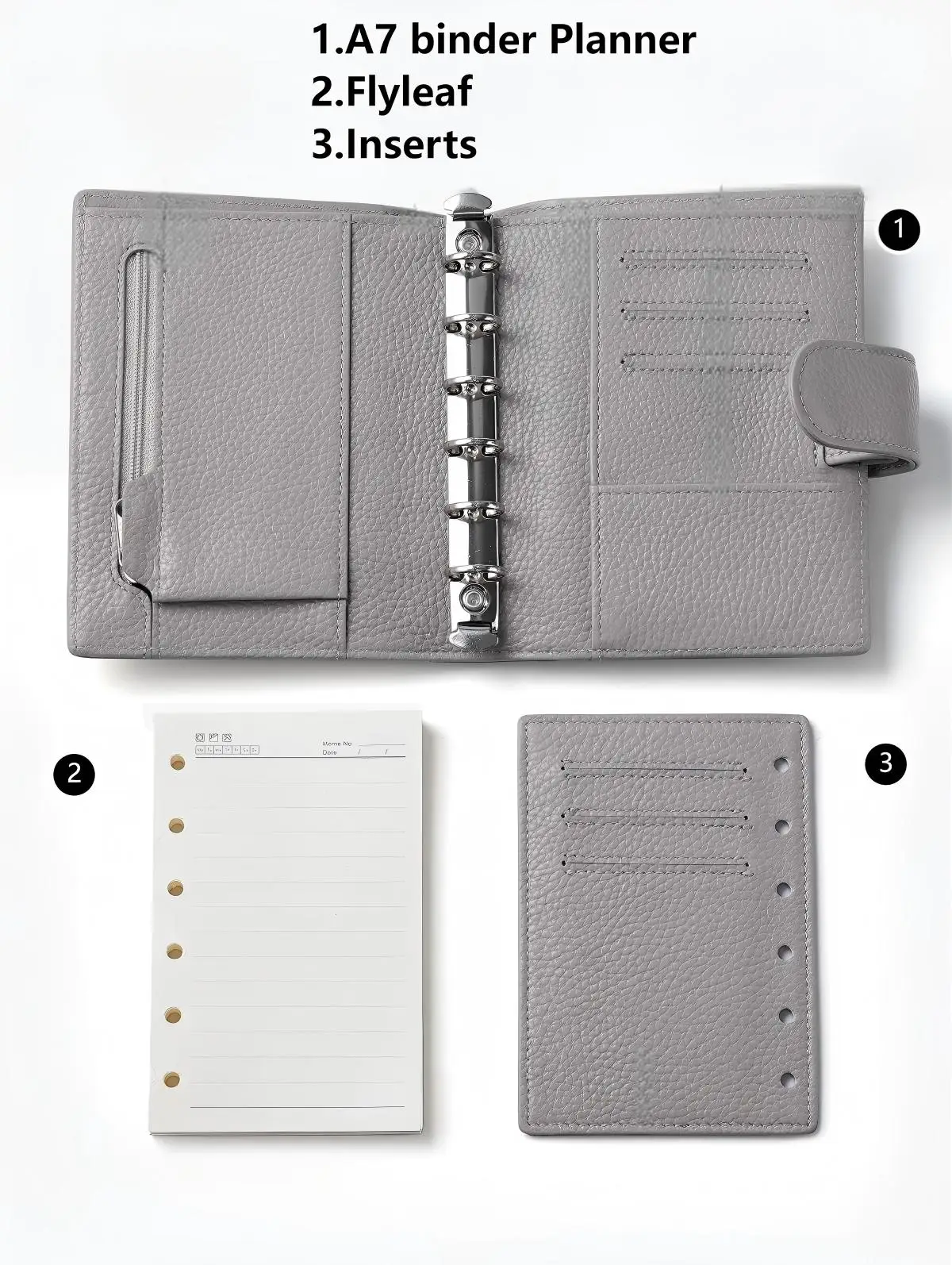 Nueva carpeta de presupuesto A7, sistema de sobres para efectivo, billetera, planificador de presupuesto, cubierta de cuero genuino, cuaderno, 6 anillos, billetera para dinero recargable