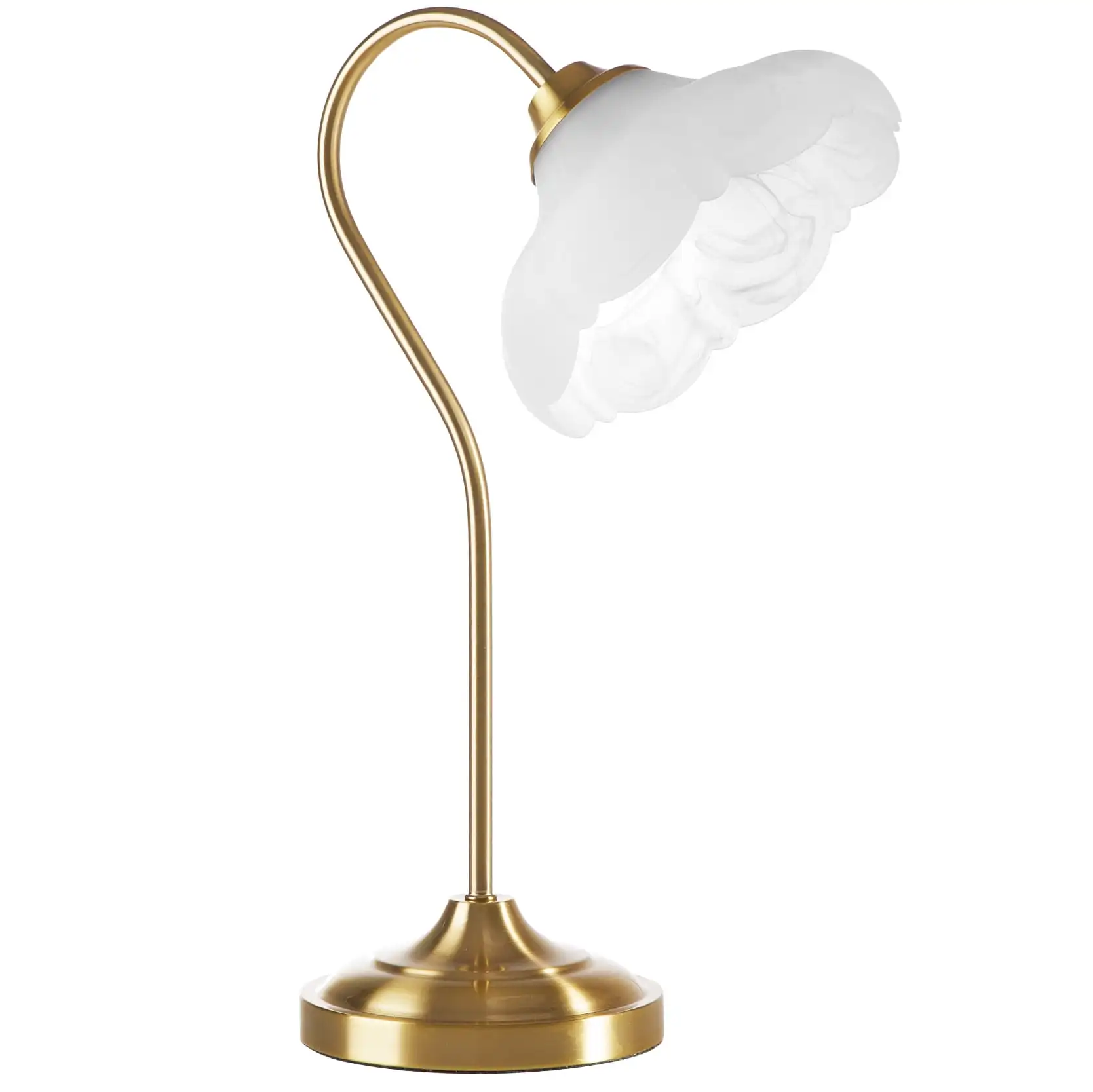 

19 Gold Metal Table Lamp with Glass Petal Shade