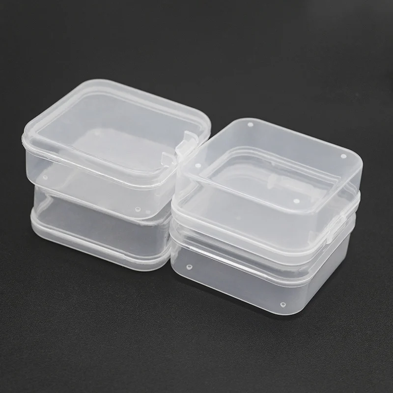 Transparent Small Box Mini PP material hard plastic square box Storage Tool Component Collection Watch part jewelry storage boxs