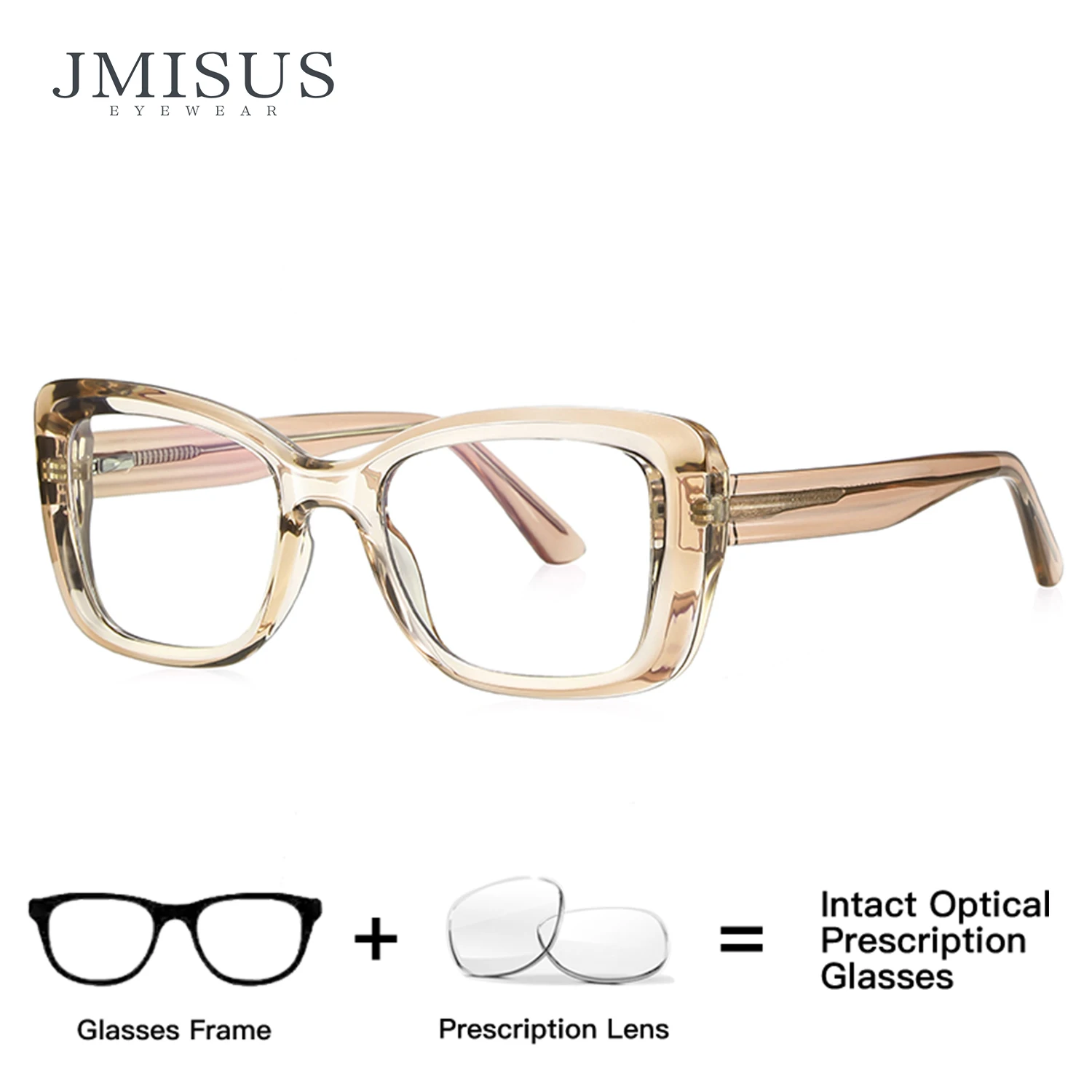 

JMISUS квадратные очки по рецепту в американском стиле, ацетатная оправа ручной работы, фотохромные мультифокальные оптические очки для женщин