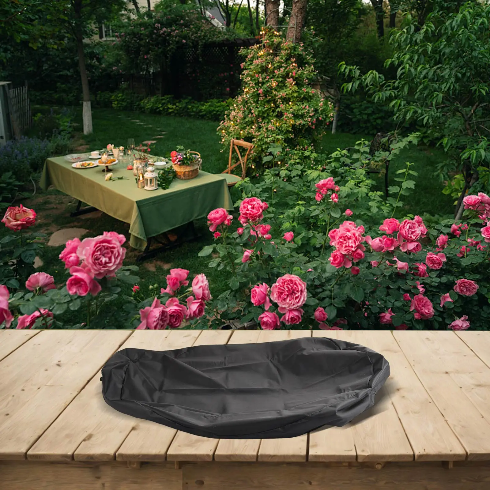 Black Bucket Cover 420D Oxford Cloth Outdoor Usage 420D Oxford Cloth Cover Blind Easy Maintenance Long-lasting Performance