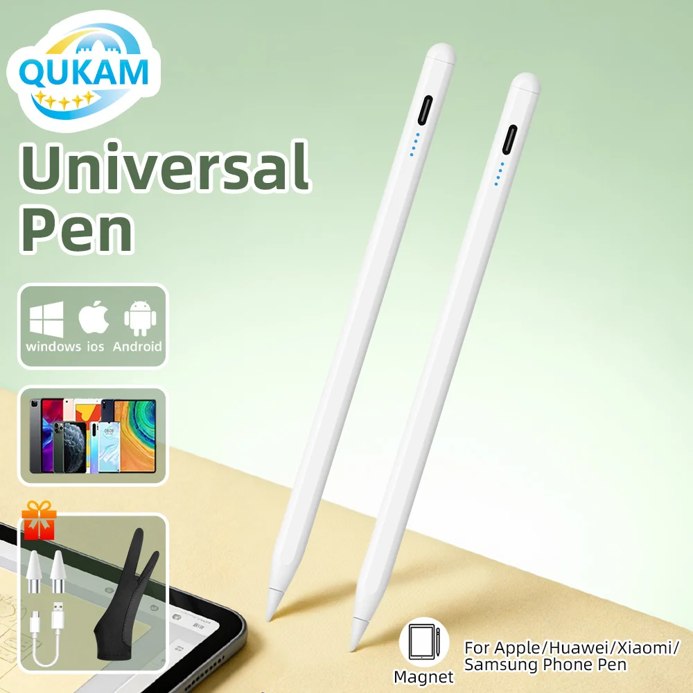 QUKAM New Universal Stylus Pen With Gloves For Huawei Lenovo Samsung Phone Xiaomi Tablet Pen For Android IOS Windows Touch Pen