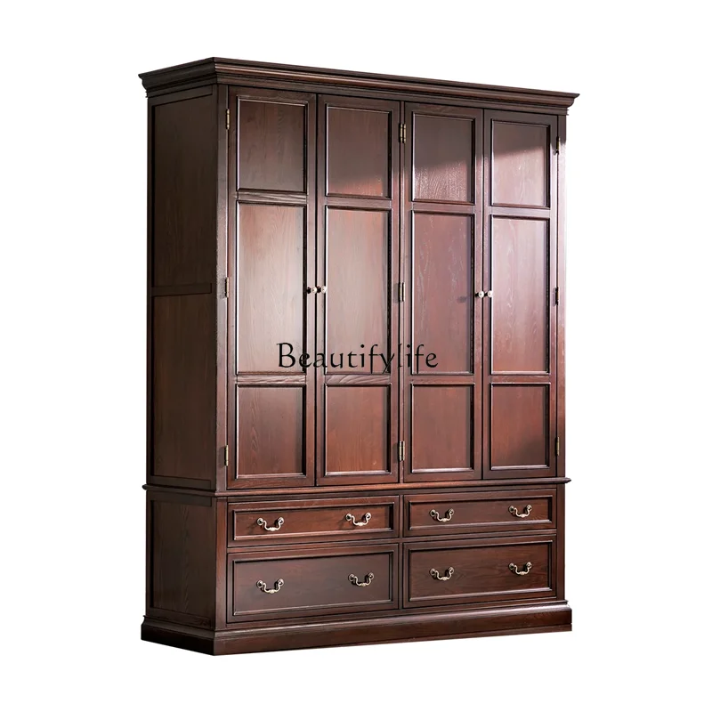 

American wardrobe pure solid wood custom ash wood overall wardrobe